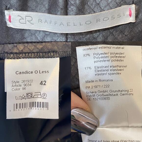 Raffaello Rossi Candice O Less Pant Black Faux Leather Jogger size 42 / US 12 - Picture 4 of 5